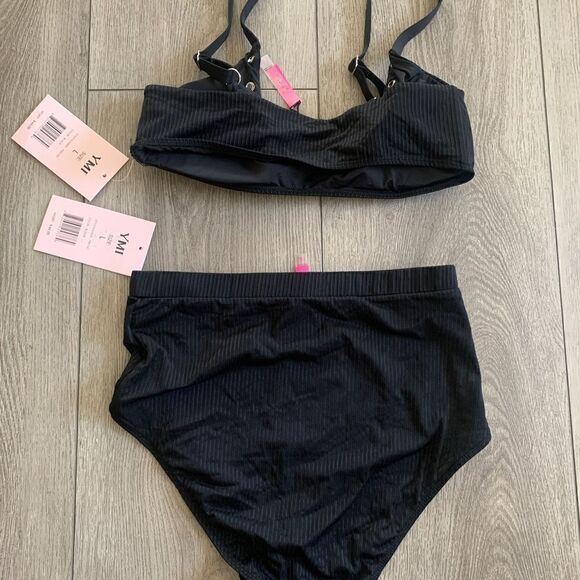 YMI woman’s L 2 pc bathing suit black - Picture 2 of 3